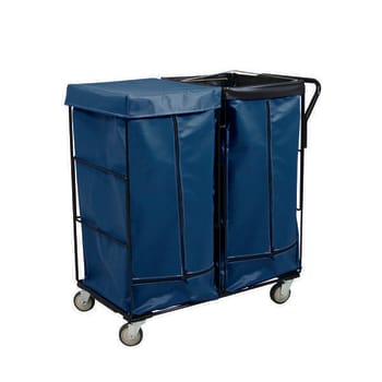 Image for Royal Basket Trucks Janitorial Linen Cart Navy Blue 2 Comp 2 Regular-2 Swivel from HD Supply