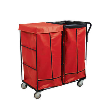 Image for Royal Basket Trucks Janitorial Linen Cart Red 2 Comp 2 Regular-2 Swivel from HD Supply