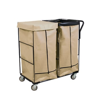 Image for Royal Basket Trucks Janitorial Linen Cart Tan 2 Comp 2 Regular-2 Swivel from HD Supply