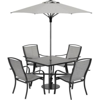 Image for Cape Soleil Richmond 5-Pc Dining Set 38" Slat Bar Table W/4 Chairs, Gunmetal from HD Supply