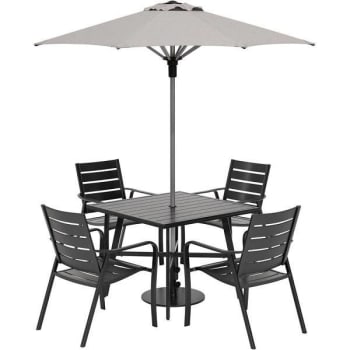 Image for Cape Soleil Fairhill 5-Pc Dining Set 38" Slat Bar Table W/4 Bar Chairs, Gunmetal from HD Supply