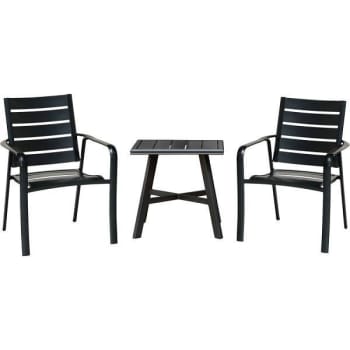Image for Cape Soleil Fairhill 3-Piece Dining Set, 22" Slat Bar Table W/2 Chairs, Gunmetal from HD Supply
