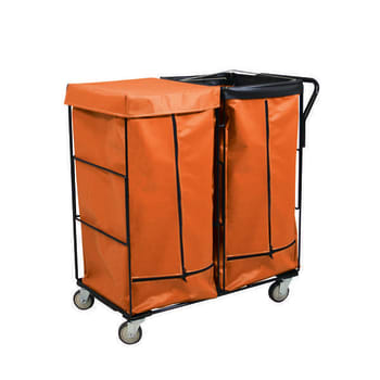 Image for Royal Basket Trucks Janitorial Linen Cart Orange 2 Comp All Swivel from HD Supply