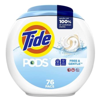 Image for Tide Pods Free And Gentle Liquid Laundry Detergent 76-Count Case Of 4 from HD Supply