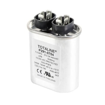 Image for Carrier 7.5 MFD 440vac Oval Run Capacitor P291-0754 from HD Supply