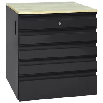 Image for Husky Heavy Duty Welded 18-Gauge Steel 5-Drawer Garage Base Cabinet Black from HD Supply