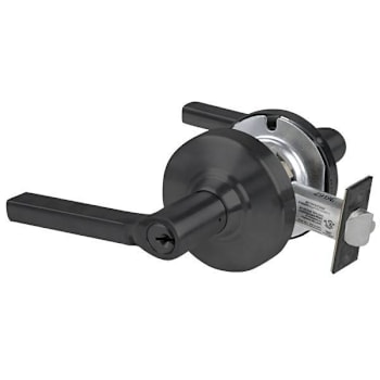 Schlage Grade 2 Entrance Lock With Select Vandlgard, Latitude Lever, Matte Black