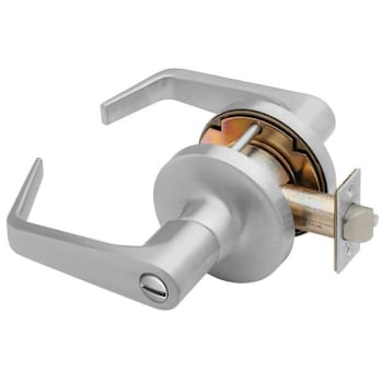Image for Falcon Grade 1 Privacy Cylindrical Lock, Dane Lever, Standard Rose, Satin Chrome from HD Supply