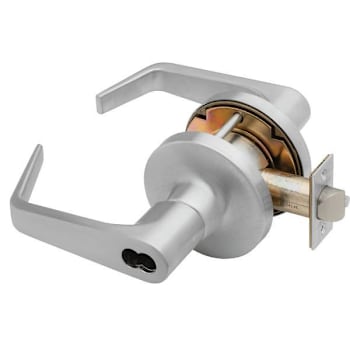 Image for Falcon Grade 1 Classroom Security Cylindrical Lock, Dane Lever, Satin Chrome from HD Supply