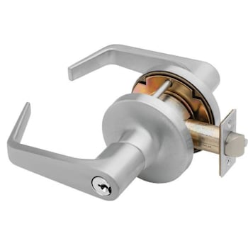 Falcon Grade 1 Entry/Office Cylindrical Lock, Key In Lever, Dane, Satin Chrome