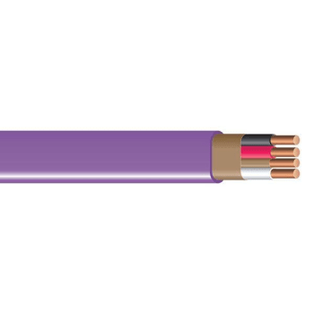 Southwire 12/3 Solid Romex Sim Pull Cu Nm-B With G Wire, Purple, 50 Ft