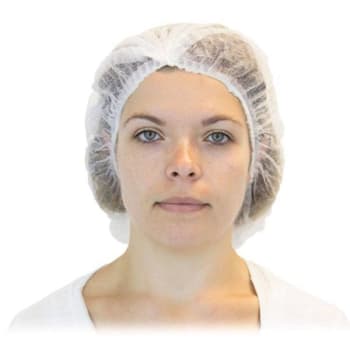 The Safety Zone 21" Bouffant Cap Polypropylene White  Pleated Case Of 1000