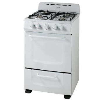 Image for Avanti PRO 24 In. 2.6 Cu. Ft. 4 Burner Gas Freestanding Range With Solid Metal Door, Maunal Clean, White, ADA from HD Supply