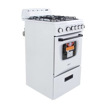 Image for Avanti PRO 20 In. 2.1 Cu. Ft. 4 Burner Gas Freestanding Range, Maunal Clean, White, ADA from HD Supply