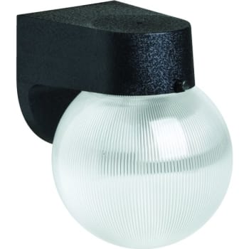 Seasons® 6 In Outdoor Led Flush-Mount Wall Porch Light W/ Clear Prismatic Globe (Black)