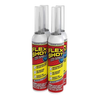 Image for Flex Seal Shot Waterproof Adhesive Sealant, Clear, 8 Oz. Aerosol, Case Of 4 from HD Supply
