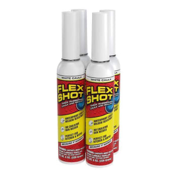 Image for Flex Seal Shot Waterproof Adhesive Sealant, White, 8 Oz. Aerosol, Case Of 4 from HD Supply