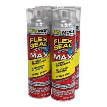 Image for Flex Seal Max Liquid Rubber Sealant Coating, Satin Clear, 17 Oz., Case Of 4 from HD Supply