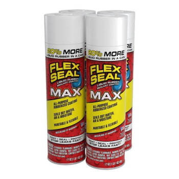 Image for Flex Seal Max Liquid Rubber Sealant Coating, Satin White, 17 Oz., Case Of 4 from HD Supply