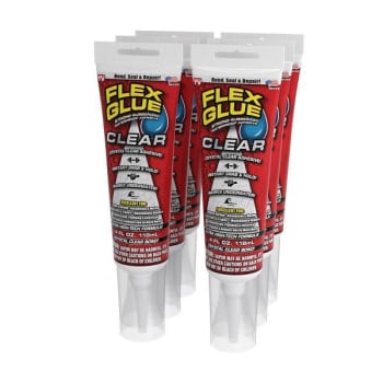Flex Seal Pro-Formula Rubberized Waterproof Adhesive, Clear, 4 Oz., Case Of 6