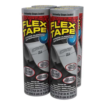 Image for Flex Seal Strong Rubberized Waterproof Tape, Gray, 12" X 10', Case Of 4 from HD Supply