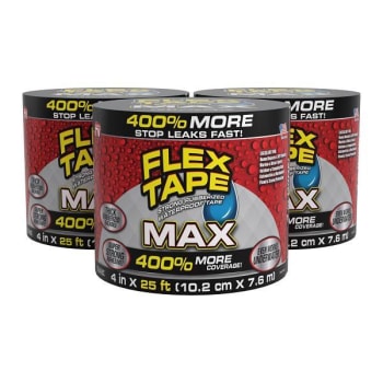Image for Flex Seal Max Strong Rubberized Waterproof Tape, Black, 4" X 25', Case Of 3 from HD Supply