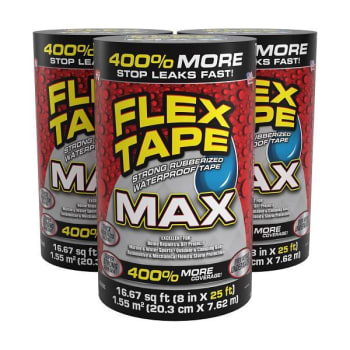Image for Flex Seal Max Strong Rubberized Waterproof Tape, Black, 8" X 25', Case Of 3 from HD Supply