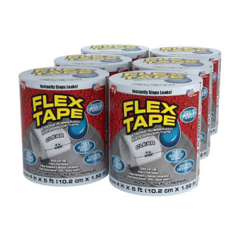 Image for Flex Seal Strong Rubberized Waterproof Pool Tape, Clear, 4" X 25', Case Of 6 from HD Supply