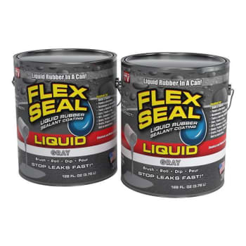 Image for Flex Seal Liquid Rubber Sealant Coating, Satin Gray, 1 Gallon, Case Of 2 from HD Supply