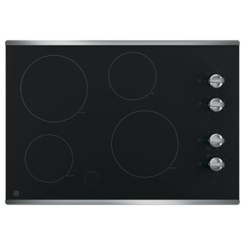 Image for GE® 30 In. 4 Burner Smooth Surface Radiant Electric Cooktop, Built-In Knob, Stainless Steel, ADA from HD Supply