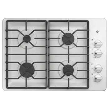 GE® 30 In. 4 Burner Grate Built-In Gas Cooktop With Power Burners, White, ADA