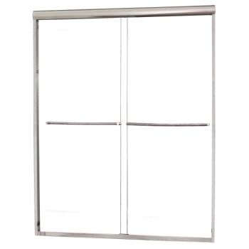 Foremost® Cove Silver Frameless Sliding Shower Door With Clear Glass 46" x 70"