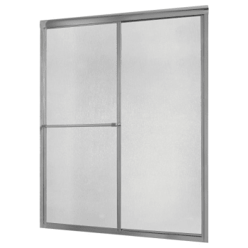 Foremost® Tides Silver Framed Sliding Rain Glass Shower Door 44" x 70"