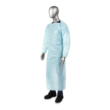 Image for Ambishield 1.75 Mil Cpe Gown With Elastic Wrists 60" Blue Case Of 100 from HD Supply