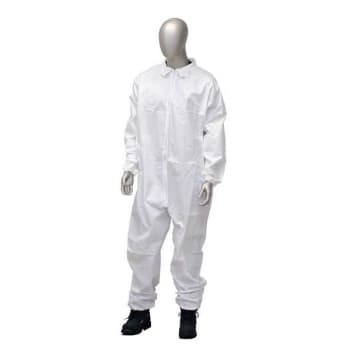 AmbiShield Microporous Coverall Zip Front Elast Wrist/Ankles XL White Case Of 25