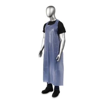 Image for AmbiShield 6 Mil Vinyl Apron Raw Edge Grommets/String Ties 35x48 Blue Case Of 72 from HD Supply