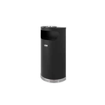 Suncast Commercial® 9 Gallon Half-Round Metal Trash Can With Ashtray