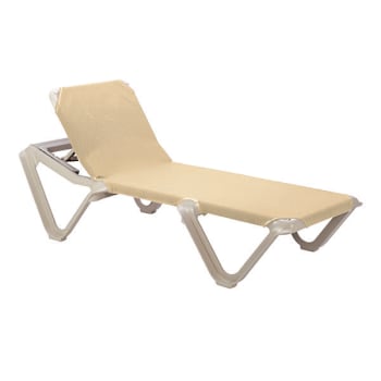 Grosfillex Nautical Sling Chaise Khaki Package Of 2