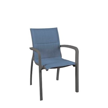 Grosfillex Sunset Comfort Armchair Madras Blue/Vb Package Of 4