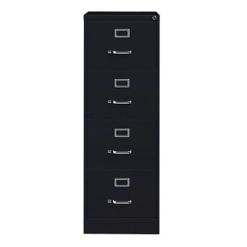 Hirsh 25" Deep 4 Drawer Legal Width Metal Vertical File Commercial Grade Black