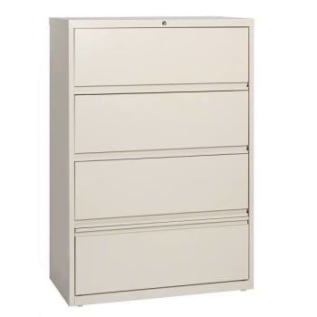 Hirsh 36" W 4 Drwr Metal Lateral File-Roll-Out Shelve Letter/Legal/A4 Hang Putty
