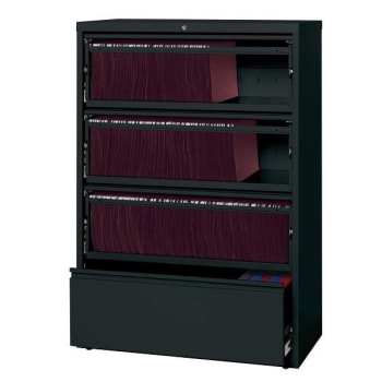 Image for Hirsh 36" W 4 Drwr Metal Lateral File Roll-Out Shelve Letter/Legal/A4 Hang Black from HD Supply