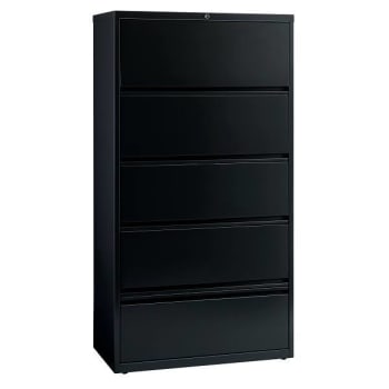 Image for Hirsh 36" W 5 Drwr Metal Lateral File Roll-Out Shelve Letter/Legal/A4 Hang Black from HD Supply