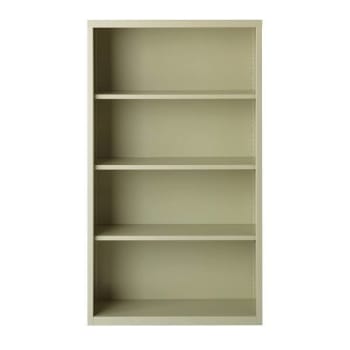 Hirsh 4 Shelf Metal Bookcase 60" H Putty
