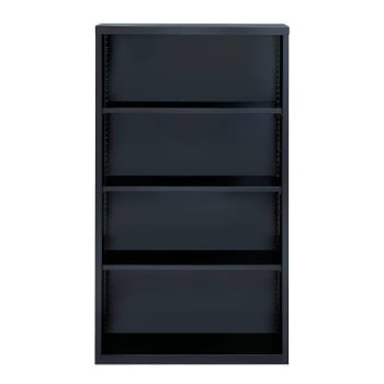 Hirsh 4 Shelf Metal Bookcase 60" H Black