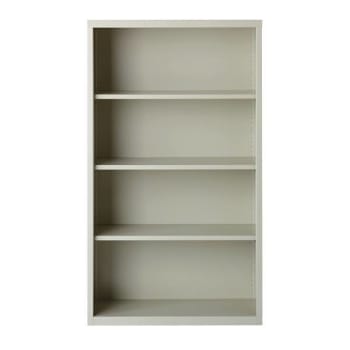 Hirsh 4 Shelf Metal Bookcase 60" H Light Gray