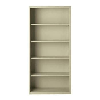 Hirsh 5 Shelf Metal Bookcase 72" H Putty