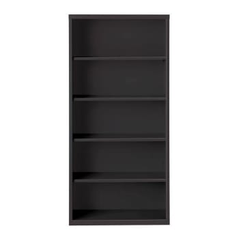 Hirsh 5 Shelf Metal Bookcase 72" H Black