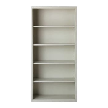 Hirsh 5 Shelf Metal Bookcase 72" H Light Gray