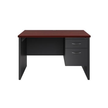Hirsh Executive Modular Right-Hand Sngl Pedestal Desk 30" Dx48" W Char/Mahogany